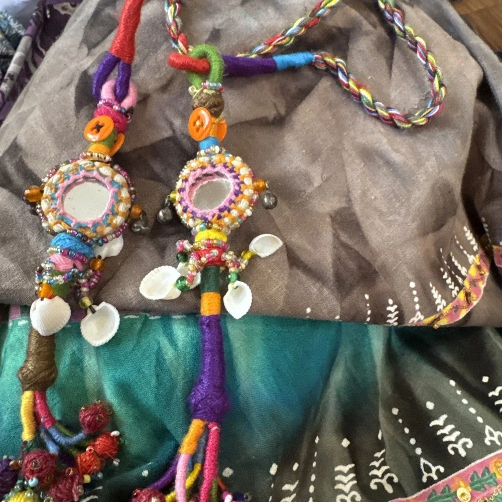 Futureforce Skirt Women's Medium Tiered Boho Fairycore‎ Hippie Bling Belt - Picture 7 of 8